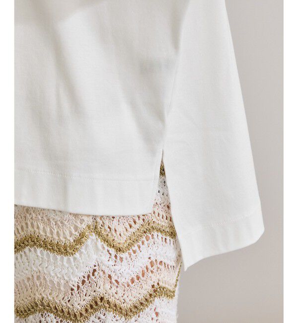 ROPE「【洗える・ナノシア加工】スムース半袖 Aラインカットソー」|Tシャツ・カットソー|