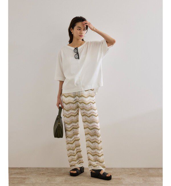 ROPE「【洗える・ナノシア加工】スムース半袖 Aラインカットソー」|Tシャツ・カットソー|