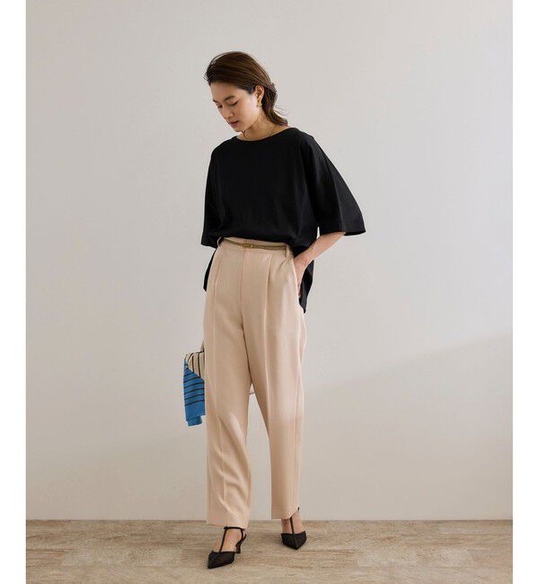 ROPE「【洗える・ナノシア加工】スムース半袖 Aラインカットソー」|Tシャツ・カットソー|