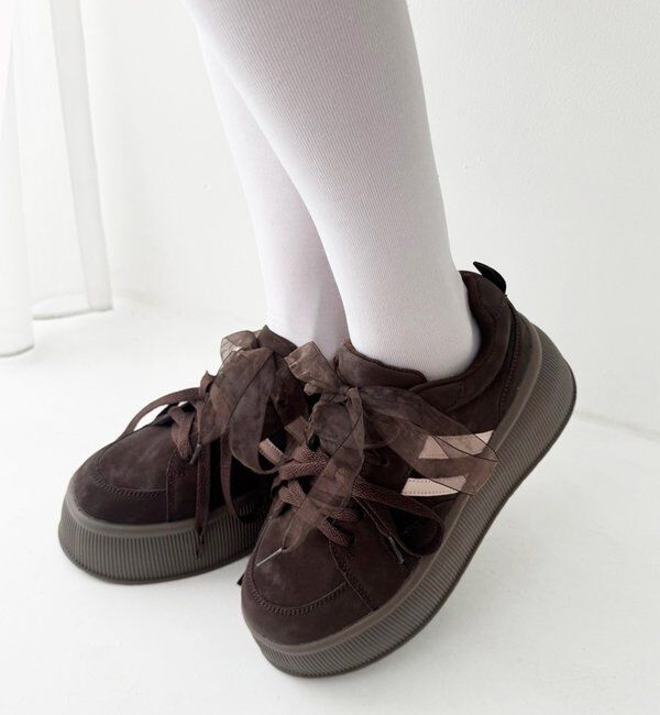  「リボンカスタムスニーカー」|その他|ダークブラウン