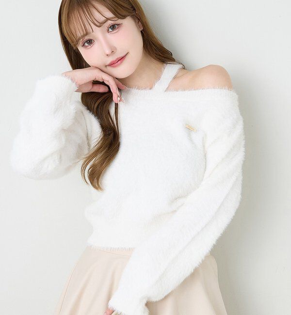  「プレート付きフェザーニット」|ニット・セーター|