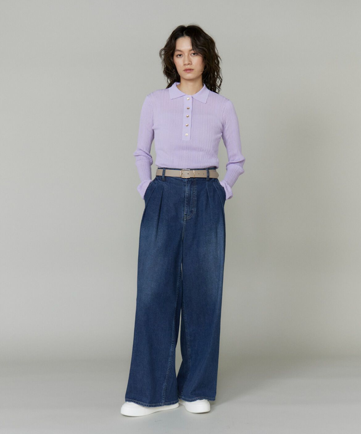 INED「INED別注 ツータックワイドデニム Lemongrass《Healthy DENIM》」|デニム|