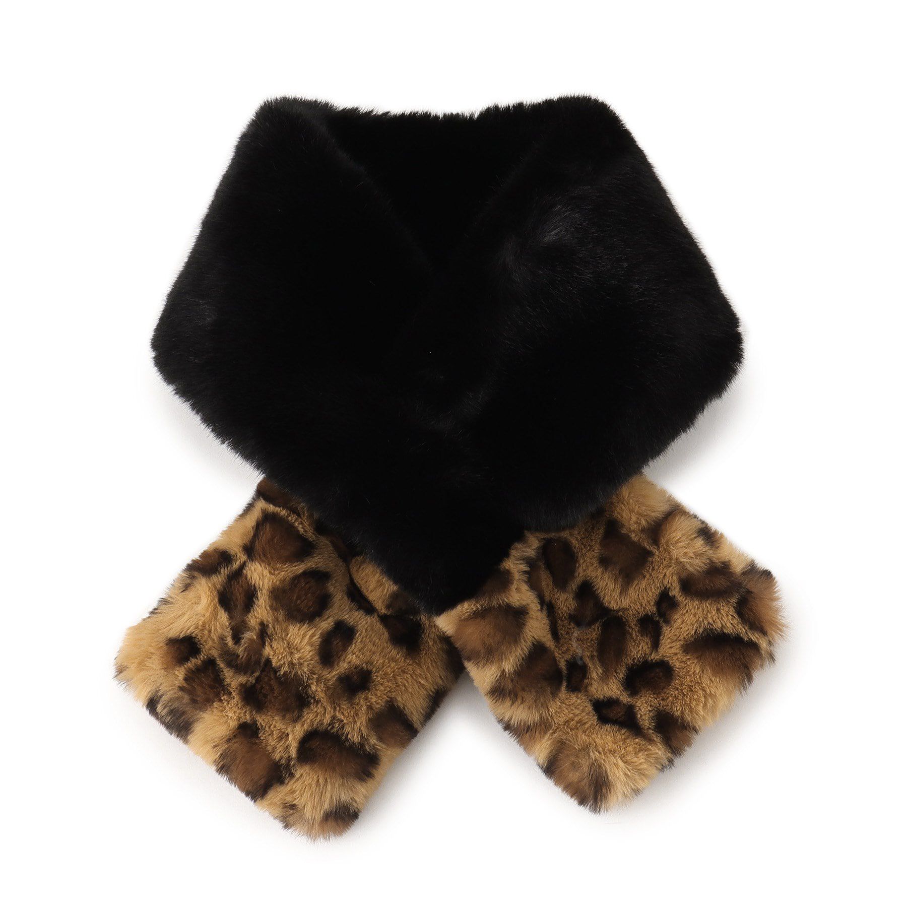 Ober Tashe「レオパードティペット」|ストール|ﾌﾞﾗｯｸ(019)