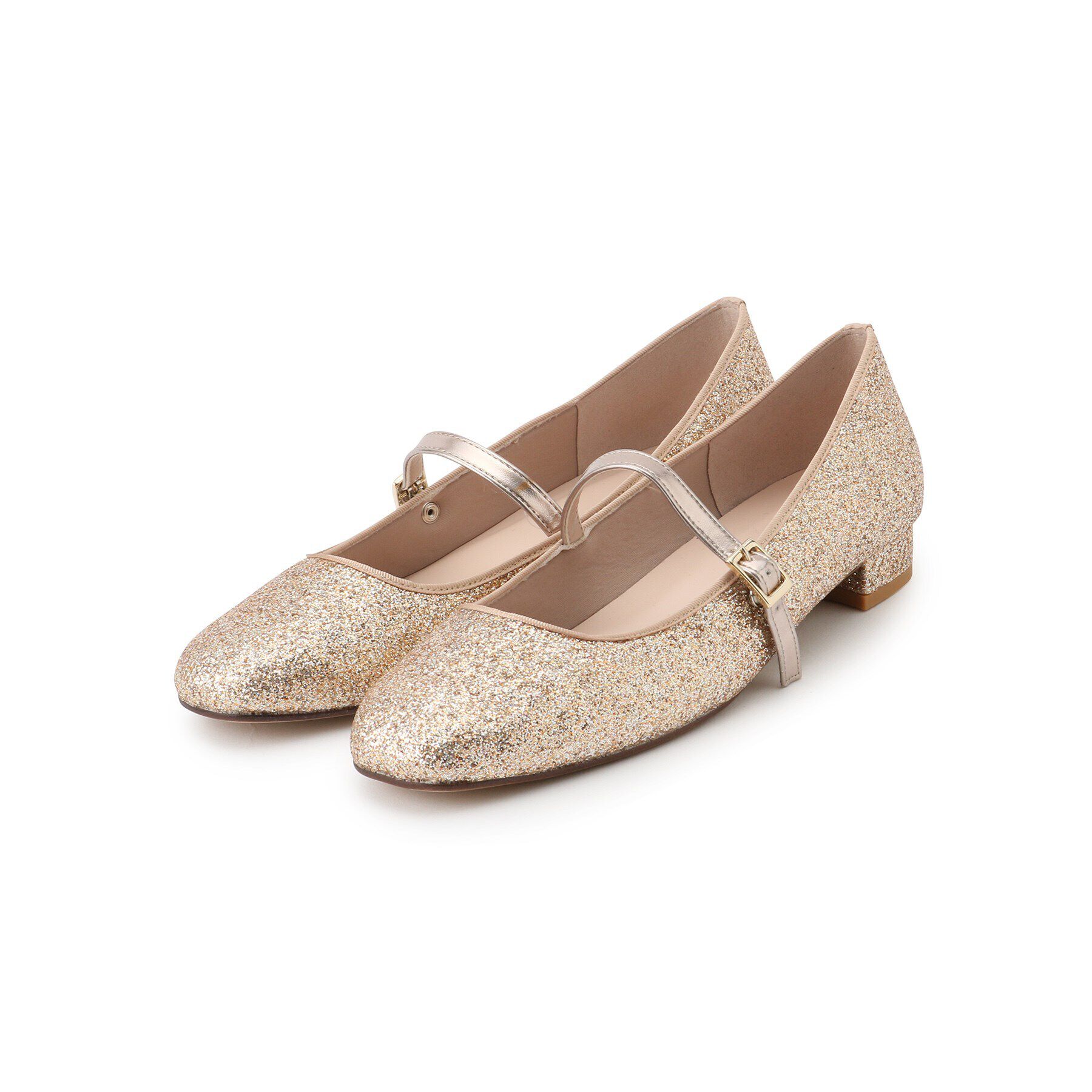 ESPERANZA「ローヒールストラップフラットシューズ」|その他|ゴールド(008)