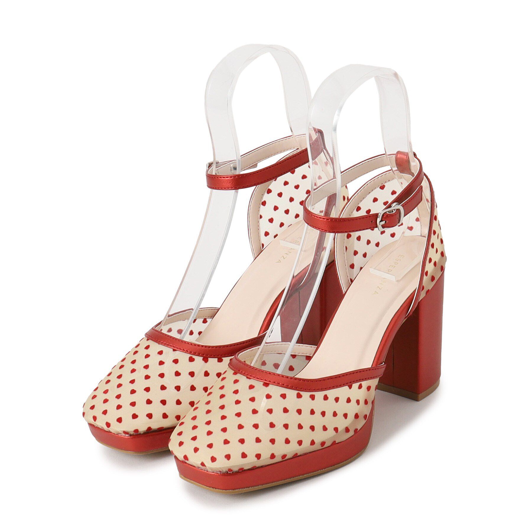 ESPERANZA「セパレートストレートヒール」|パンプス|ﾚｯﾄﾞ(362)