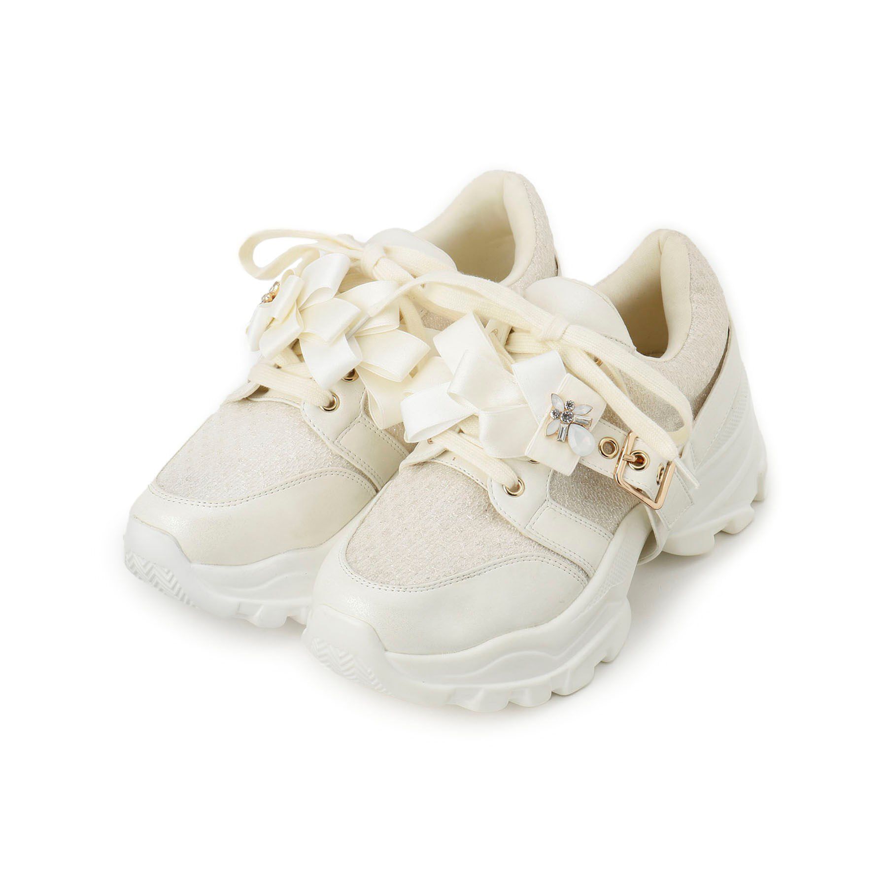 ESPERANZA「ツインリボンベルト付きラメスニーカー」|スニーカー|