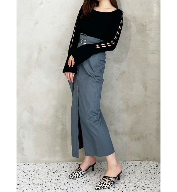 MERCURYDUO「ハイウエストアシメタックタイトスカート」|スカート|