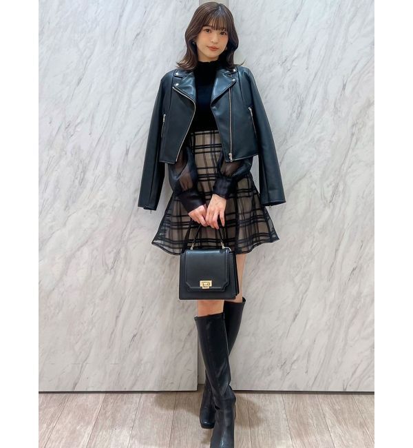 MERCURYDUO「フェイクレザーコンパクトライダースジャケット」|ライダースジャケット|