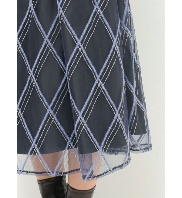 MERCURYDUO「モールチェックミモレ丈スカート」|スカート|