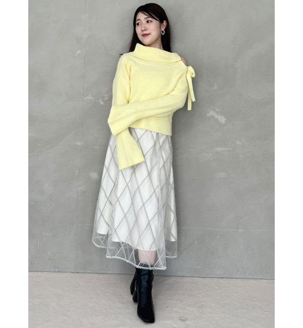 MERCURYDUO「モールチェックミモレ丈スカート」|スカート|