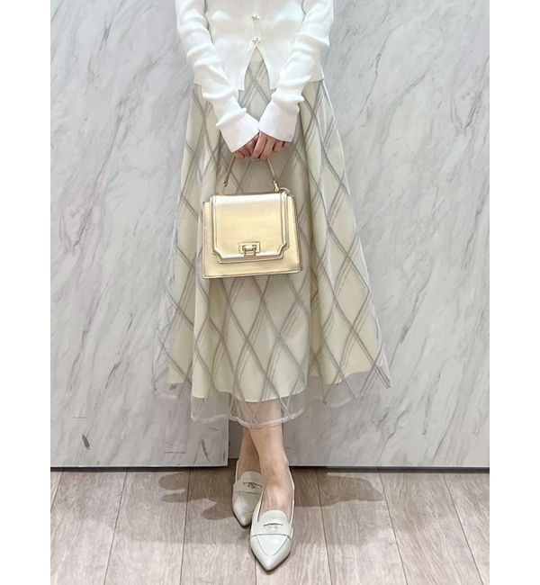 MERCURYDUO「モールチェックミモレ丈スカート」|スカート|ライトイエロー