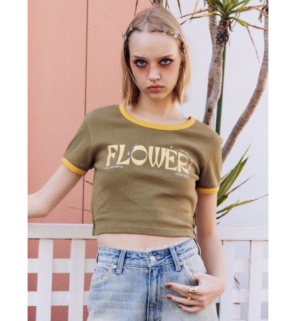 EVRIS「FLOWERストラップクロップドＴシャツ」|Tシャツ・カットソー|