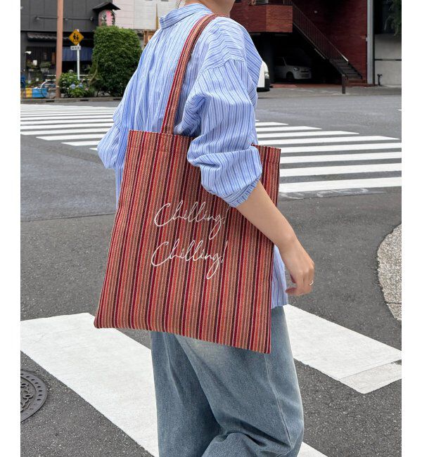 Lbc with Life「ジャガードA4トートバッグ」|その他|オレンジ