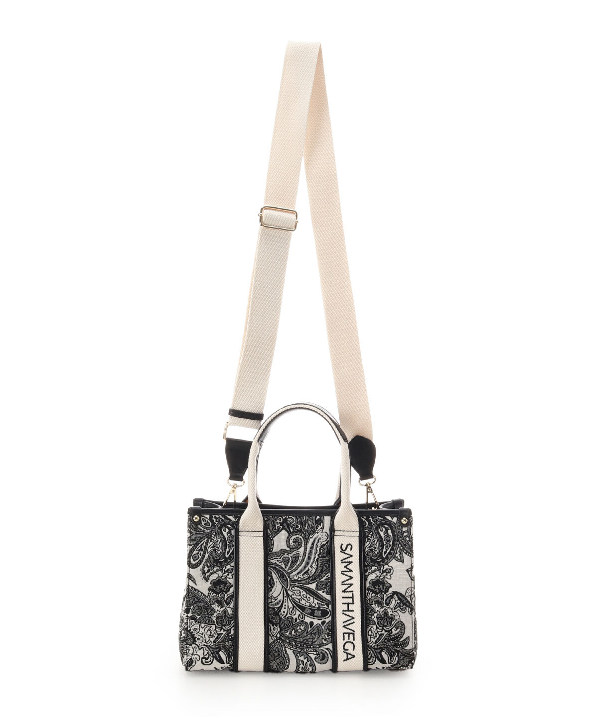 Samantha Vega「ロゴテープジャガード調トートバッグ（小）」|ハンドバッグ|
