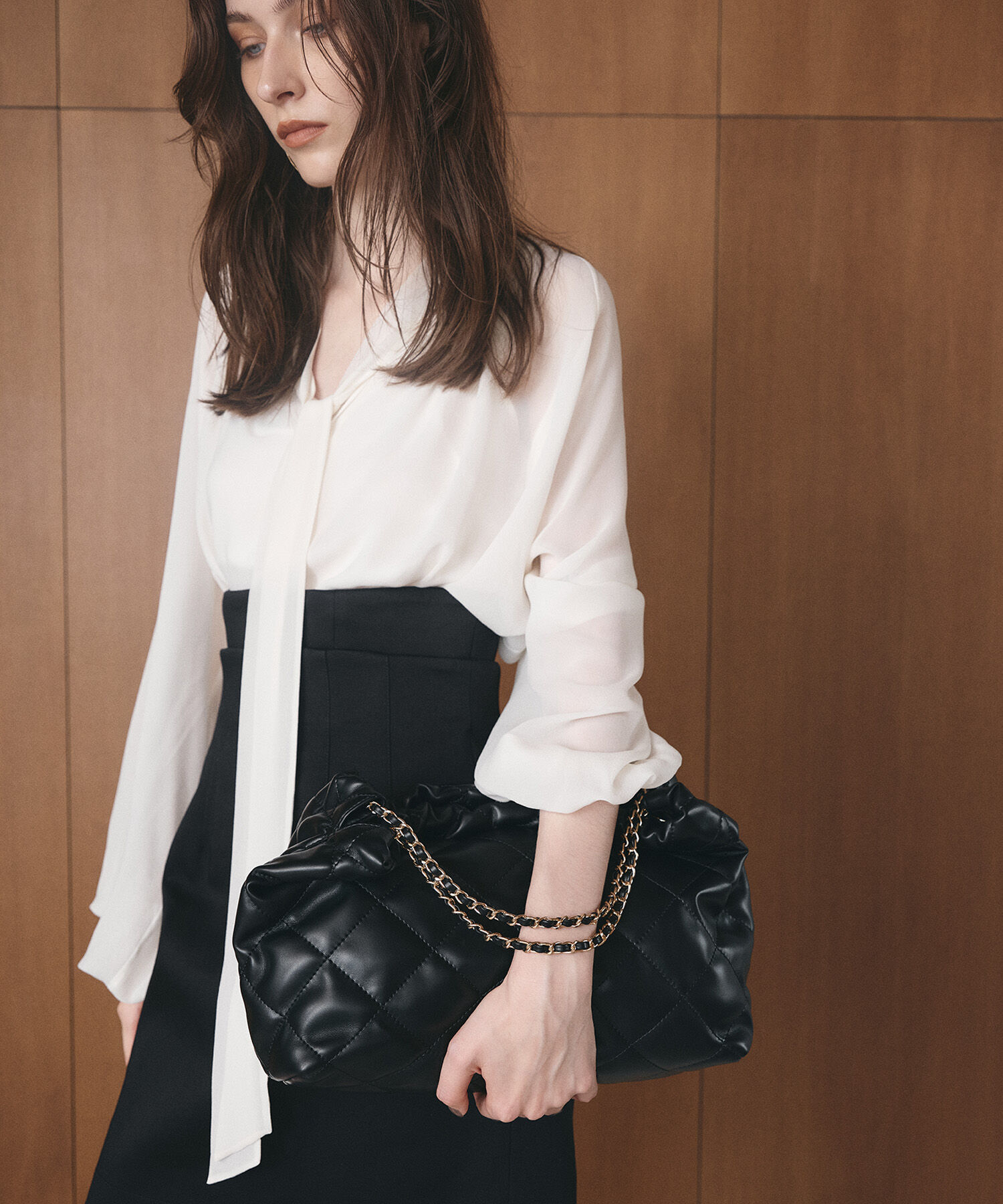 TOPKAPI TREASURE「【TREASURE TOPKAPI】 キルティング チェーン ショルダー バッグ」|ショルダー・メッセンジャー|ブラック