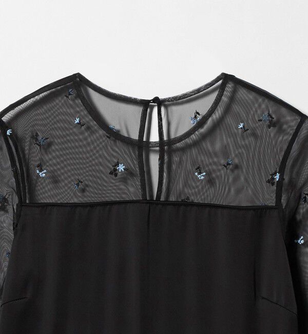 UNITED ARROWS「チュール エンブロイダリー コンビ ワンピース」|ワンピース|