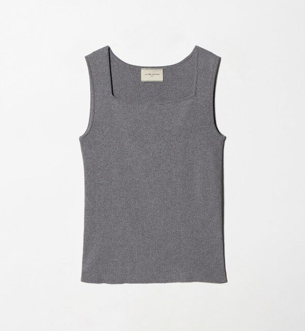 UNITED ARROWS「リブ スクエア キャミソールニット ‐ウォッシャブル‐」|タンクトップ|MD.GRAY