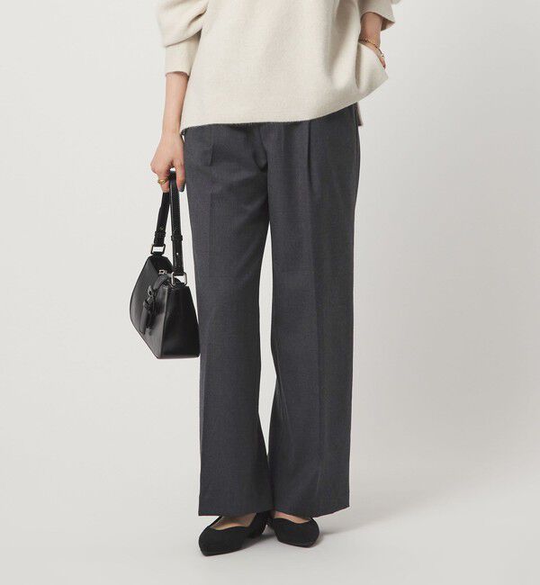 UNITED ARROWS green label relaxing「［size SHORT/TALLあり］キチントボトムス サキソニー ワイド パンツ」|スラックス|