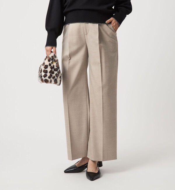 UNITED ARROWS green label relaxing「［size SHORT/TALLあり］キチントボトムス サキソニー ワイド パンツ」|スラックス|