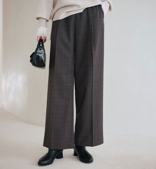 UNITED ARROWS green label relaxing「［size SHORT/TALLあり］キチントボトムス サキソニー ワイド パンツ」|スラックス|