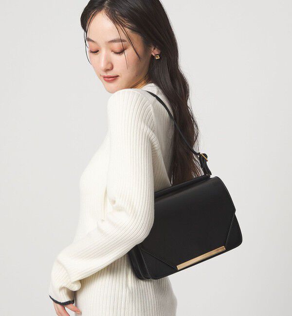 UNITED ARROWS green label relaxing「2WAY ダブルフラップ ポシェット バッグ」|ショルダー・メッセンジャー|BLACK