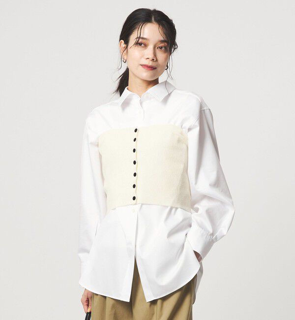 UNITED ARROWS green label relaxing「リブ ニット ビスチェ ウォッシャブル」|ベスト・ジレ|OFF WHITE