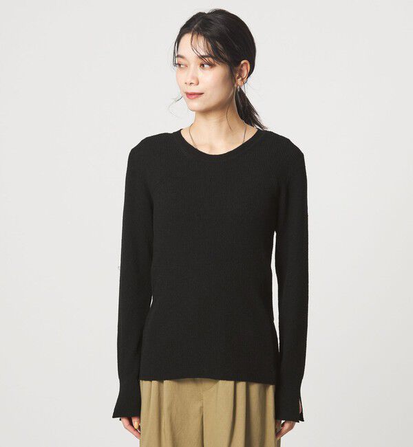 UNITED ARROWS green label relaxing「リブ ニット クルーネック プルオーバー ウォッシャブル」|ニット・セーター|