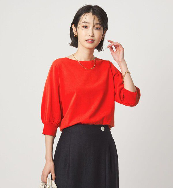 UNITED ARROWS green label relaxing「HIYOKE フォルム スリーブ プルオーバー ニット」|ニット・セーター|RED