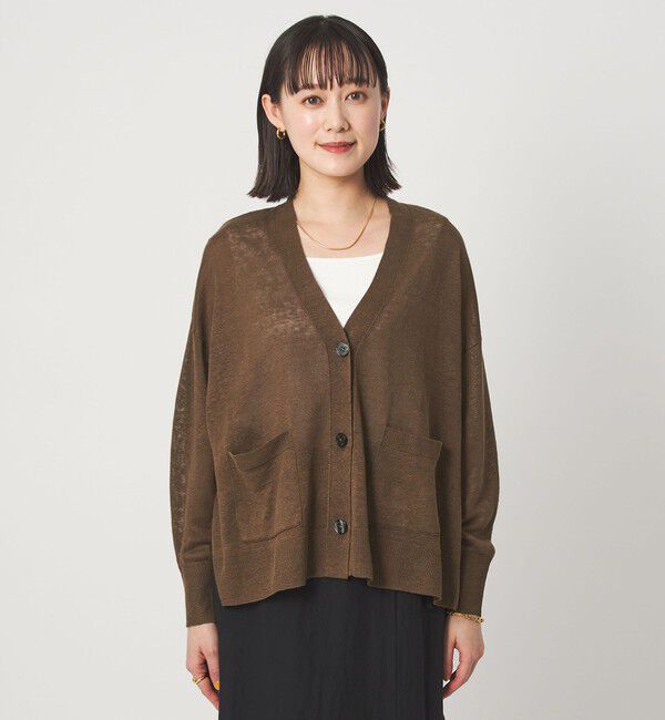 UNITED ARROWS green label relaxing「フレンチリネン Vネック カーディガン ウォッシャブル」|カーディガン|