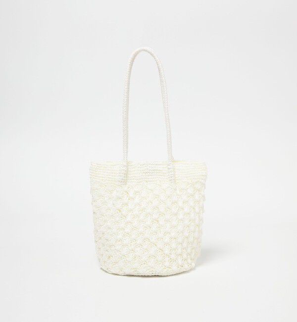 UNITED ARROWS green label relaxing「メタリックヤーンレーシー トートバッグ / ショルダーバッグ」|ショルダー・メッセンジャー|WHITE