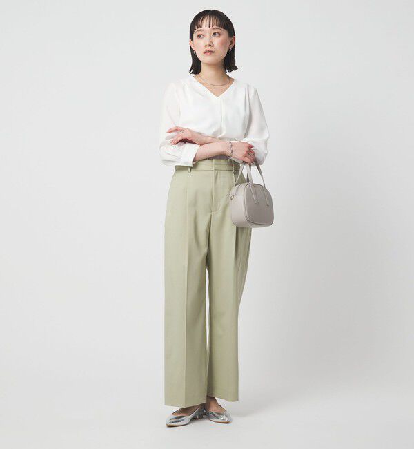 UNITED ARROWS green label relaxing「Vネック 7分袖 ブラウス マシンウォッシャブル」|シャツ・ブラウス|