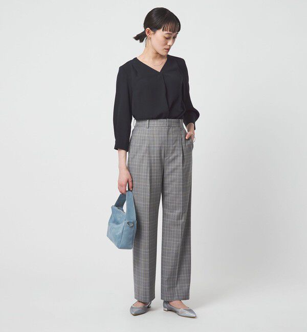 UNITED ARROWS green label relaxing「Vネック 7分袖 ブラウス マシンウォッシャブル」|シャツ・ブラウス|