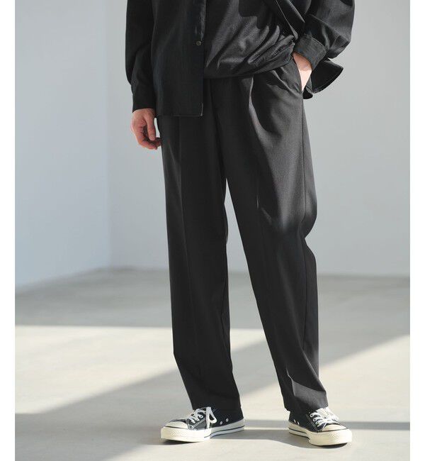 UNITED ARROWS green label relaxing「ウォッシャブル トロ オルマイ ワイドパンツ W3 イージーパンツ -ストレッチ-」|その他|BLACK