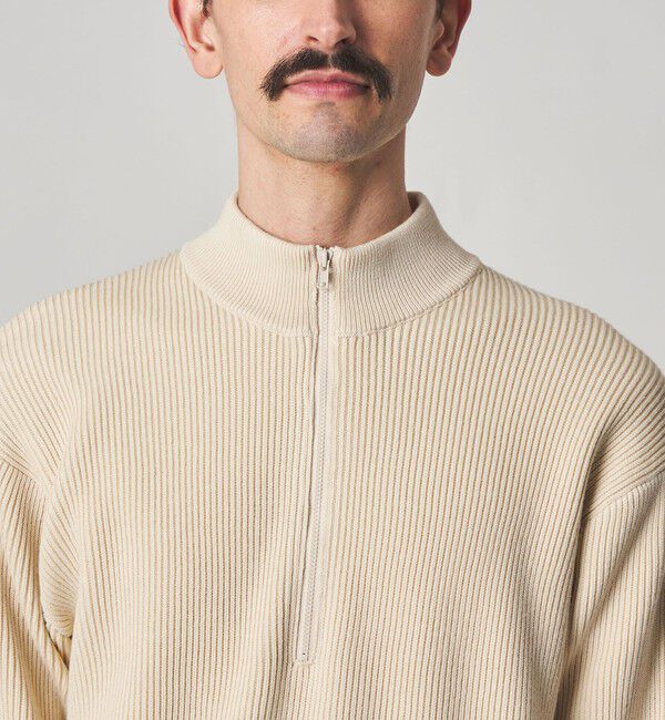 STEVEN ALAN「＜Steven Alan＞ T/C 9G アゼ ハーフジップ ドライバーズ ニット」|ニット・セーター|