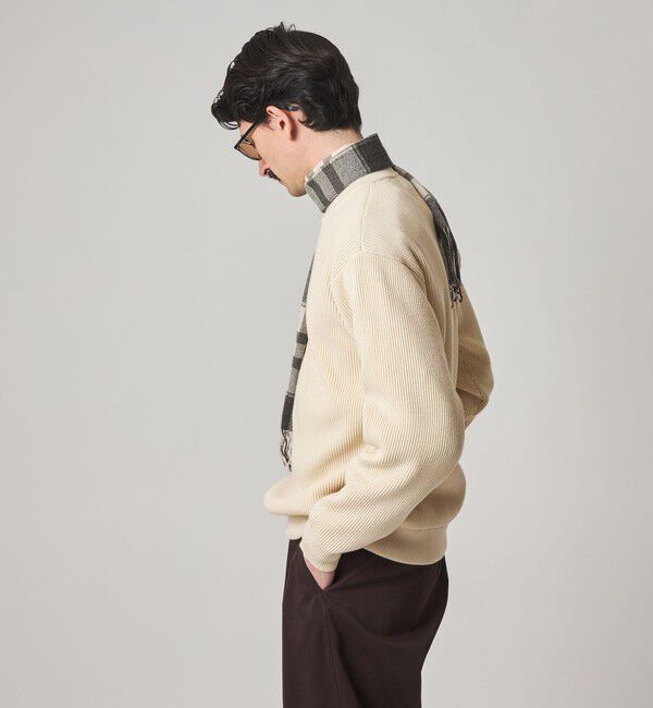 STEVEN ALAN「＜Steven Alan＞ T/C 9G アゼ ハーフジップ ドライバーズ ニット」|ニット・セーター|