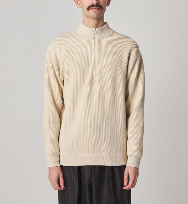 STEVEN ALAN「＜Steven Alan＞ T/C 9G アゼ ハーフジップ ドライバーズ ニット」|ニット・セーター|