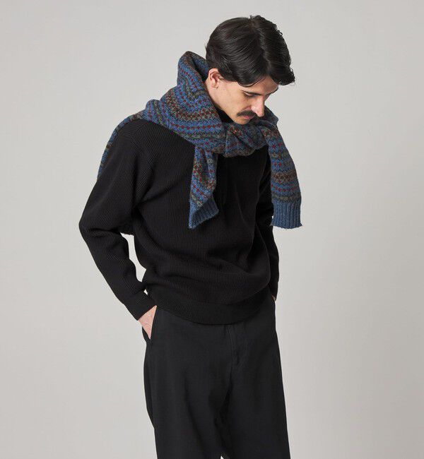 STEVEN ALAN「＜Steven Alan＞ T/C 9G アゼ ハーフジップ ドライバーズ ニット」|ニット・セーター|