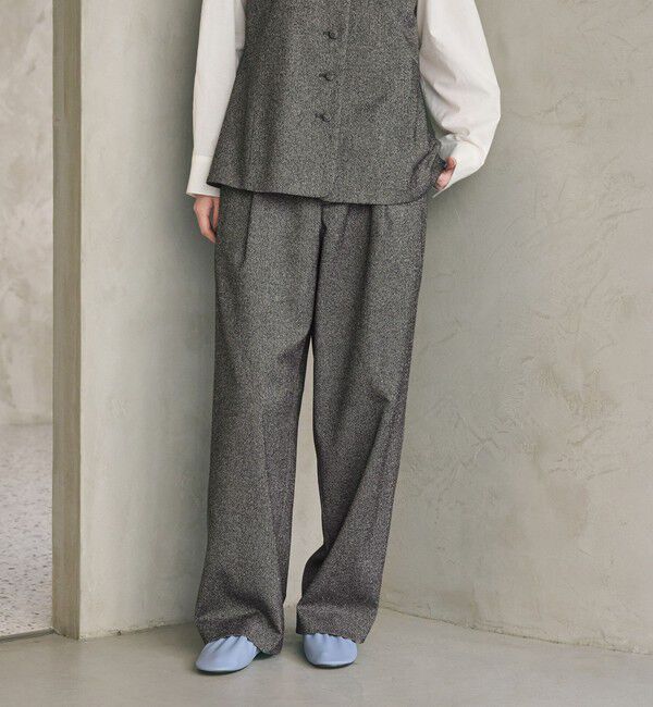BEAUTY&YOUTH UNITED ARROWS「ツイードライク タックワイドパンツ」|スラックス|