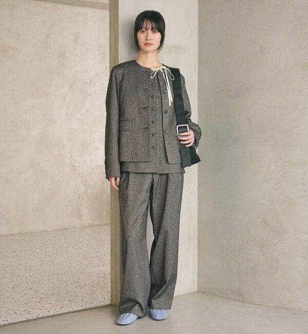 BEAUTY&YOUTH UNITED ARROWS「ツイードライク タックワイドパンツ」|スラックス|