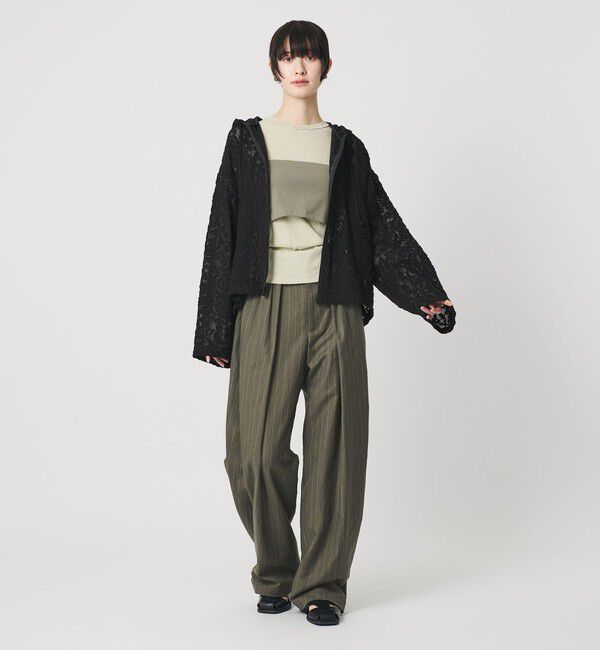 BEAUTY&YOUTH UNITED ARROWS「メッシュ エンブロイダリー フーディ ウォッシャブル」|シャツ・ブラウス|