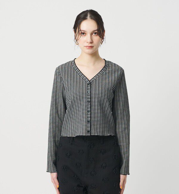 BEAUTY&YOUTH UNITED ARROWS「ソリッド＆チェック Vネック カーディガン」|カーディガン|