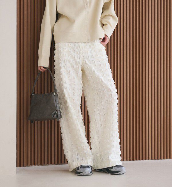 BEAUTY&YOUTH UNITED ARROWS「スクエア フリンジ ジャガード ワイドパンツ」|その他|
