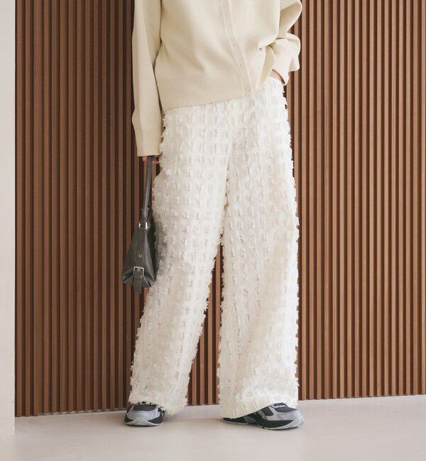 BEAUTY&YOUTH UNITED ARROWS「スクエア フリンジ ジャガード ワイドパンツ」|その他|