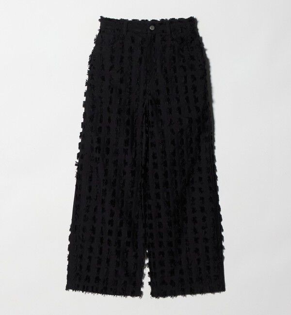 BEAUTY&YOUTH UNITED ARROWS「スクエア フリンジ ジャガード ワイドパンツ」|その他|BLACK