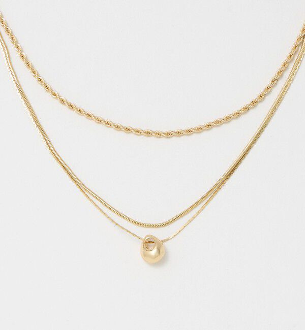 BEAUTY&YOUTH UNITED ARROWS「メタルトップ ミックスチェーン 3連 ネックレス」|ネックレス|