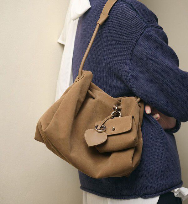 BEAUTY&YOUTH UNITED ARROWS「スエードライク チャーム ドロスト バッグ」|ショルダー・メッセンジャー|BEIGE
