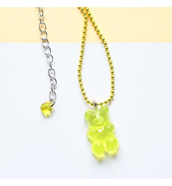 Ray BEAMS 「カラーボール チャーム クマ ネックレス」|ネックレス|YELLOW