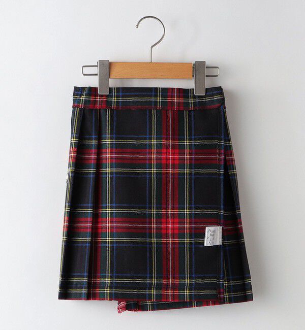 SHIPS KIDS「O'NEIL of DUBLIN:100～130cm / ウール チェック キルト スカート」|台形|