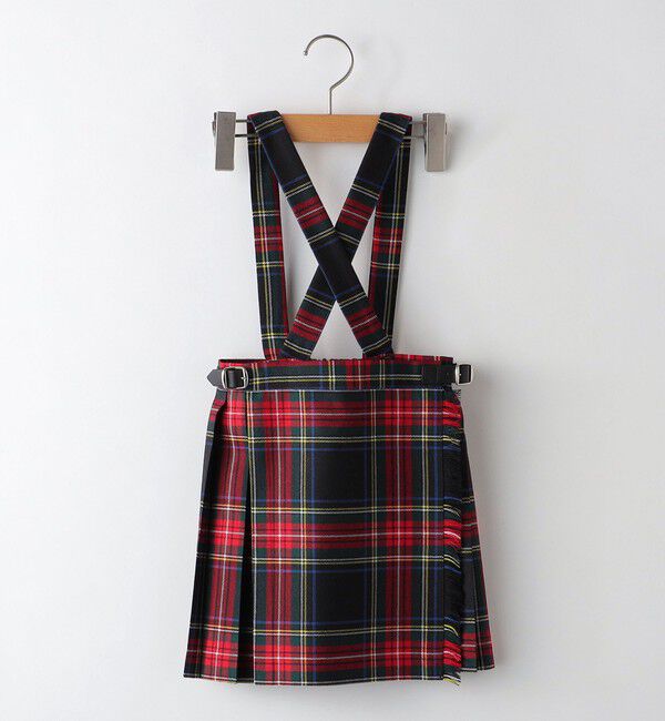 SHIPS KIDS「O'NEIL of DUBLIN:100～130cm / ウール チェック キルト スカート」|台形|