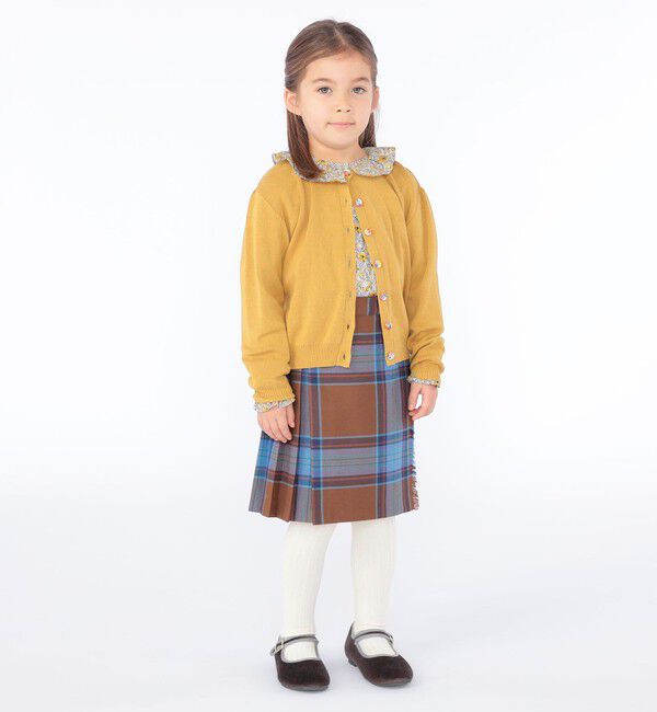 SHIPS KIDS「O'NEIL of DUBLIN:100～130cm / ウール チェック キルト スカート」|台形|